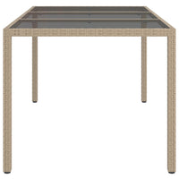 Thumbnail for Gartentisch 150x90x75 cm Gehärtetes Glas Poly Rattan Beige