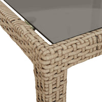 Thumbnail for Gartentisch 150x90x75 cm Gehärtetes Glas Poly Rattan Beige