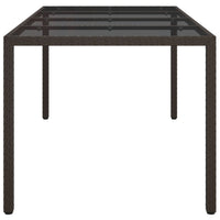 Thumbnail for Gartentisch Braun 190x90x75 cm Gehärtetes Glas und Poly Rattan