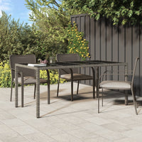 Thumbnail for Gartentisch Grau 190x90x75 cm Gehärtetes Glas und Poly Rattan