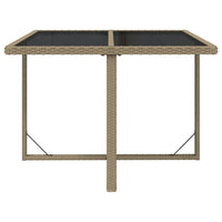 Thumbnail for Gartentisch Beige 109x107x74 cm Poly Rattan und Glas