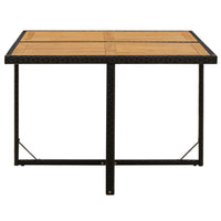 Thumbnail for Gartentisch Schwarz 109x107x74cm Poly Rattan Massivholz Akazie