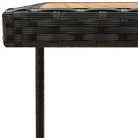 Thumbnail for Gartentisch Schwarz 109x107x74cm Poly Rattan Massivholz Akazie