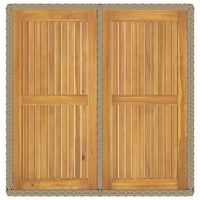 Thumbnail for Gartentisch Beige 109x107x74 cm Poly Rattan & Massivholz Akazie