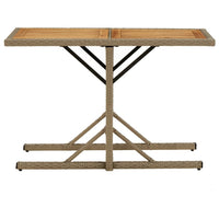 Thumbnail for Gartentisch Beige Massivholz Akazie und Poly Rattan