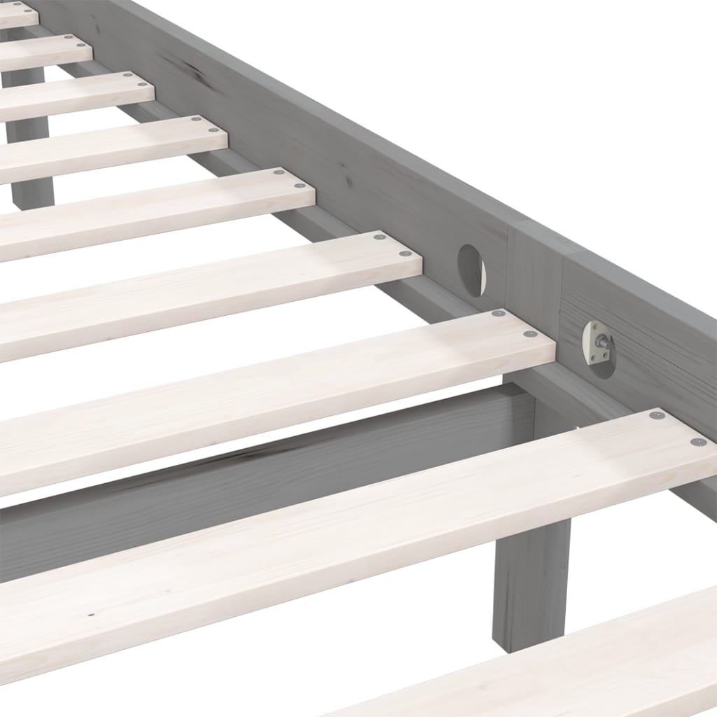 Massivholzbett Grau Kiefer 150x200 cm