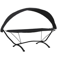 Thumbnail for Outdoor-Loungebett mit Dach Schwarz Stahl und Oxford-Stoff