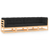 Thumbnail for 4-tlg. Garten-Lounge-Set mit Kissen Kiefer Massivholz