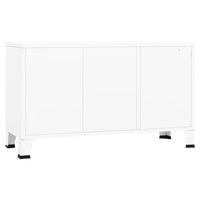 Thumbnail for Industrial Sideboard Weiß 105x35x62 cm Metall und Glas