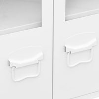 Thumbnail for Industrial Sideboard Weiß 105x35x62 cm Metall und Glas
