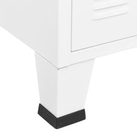 Thumbnail for Industrial Sideboard Weiß 105x35x62 cm Metall und Glas
