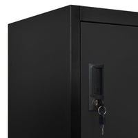 Thumbnail for Schließfachschrank Schwarz 90x45x180 cm Stahl
