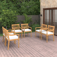 Thumbnail for Batavia-Stühle 6 Stk. mit Kissen Massivholz Teak