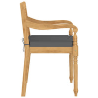Thumbnail for Batavia-Stühle 4 Stk. mit Kissen Massivholz Teak