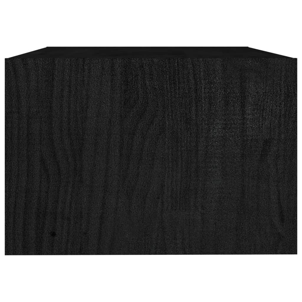 Couchtisch Schwarz 75x50x33,5 cm Massivholz Kiefer