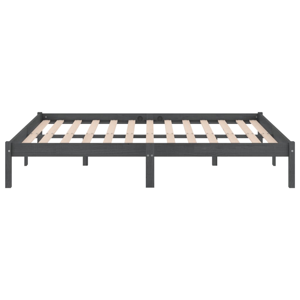 Massivholzbett Grau Kiefer 120x200 cm