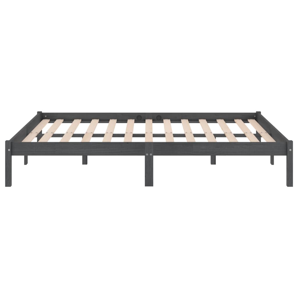 Massivholzbett Grau 150x200 cm