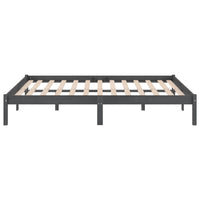 Thumbnail for Massivholzbett Grau 150x200 cm