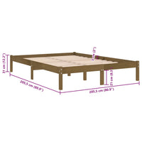 Thumbnail for Massivholzbett Honigbraun Kiefer 200x200 cm