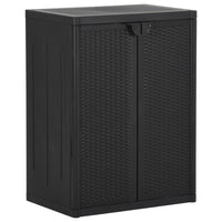 Thumbnail for Gartenschrank Schwarz 65x45x88 cm PP Rattan-Optik