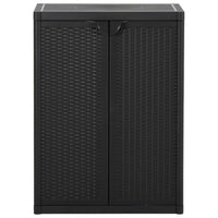Thumbnail for Gartenschrank Schwarz 65x45x88 cm PP Rattan-Optik