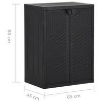 Thumbnail for Gartenschrank Schwarz 65x45x88 cm PP Rattan-Optik