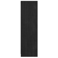 Thumbnail for Bücherregal/Raumteiler Schwarz 36x33x110 cm Massivholz Kiefer