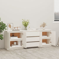 Thumbnail for Beistellschrank Weiß 180x36x65 cm Massivholz Kiefer