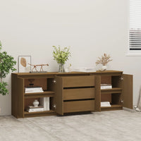 Thumbnail for Beistellschrank Honigbraun 180x36x65 cm Massivholz Kiefer