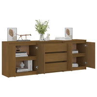 Thumbnail for Beistellschrank Honigbraun 180x36x65 cm Massivholz Kiefer