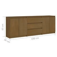 Thumbnail for Beistellschrank Honigbraun 180x36x65 cm Massivholz Kiefer