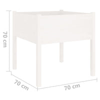 Thumbnail for Pflanzkübel Weiß 70x70x70 cm Massivholz Kiefer