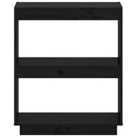 Thumbnail for Bücherregal Schwarz 60x35x71 cm Massivholz Kiefer
