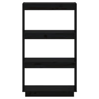 Thumbnail for Bücherregal/Raumteiler Schwarz 60x35x103 cm Massivholz Kiefer