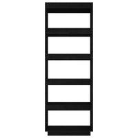 Thumbnail for Bücherregal/Raumteiler Schwarz 60x35x167 cm Massivholz Kiefer