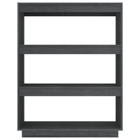 Thumbnail for Bücherregal/Raumteiler Grau 80x35x103 cm Massivholz Kiefer