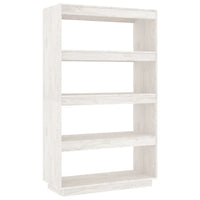Thumbnail for Bücherregal/Raumteiler Weiß 80x35x135 cm Massivholz Kiefer
