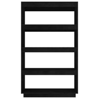 Thumbnail for Bücherregal/Raumteiler Schwarz 80x35x135 cm Massivholz Kiefer