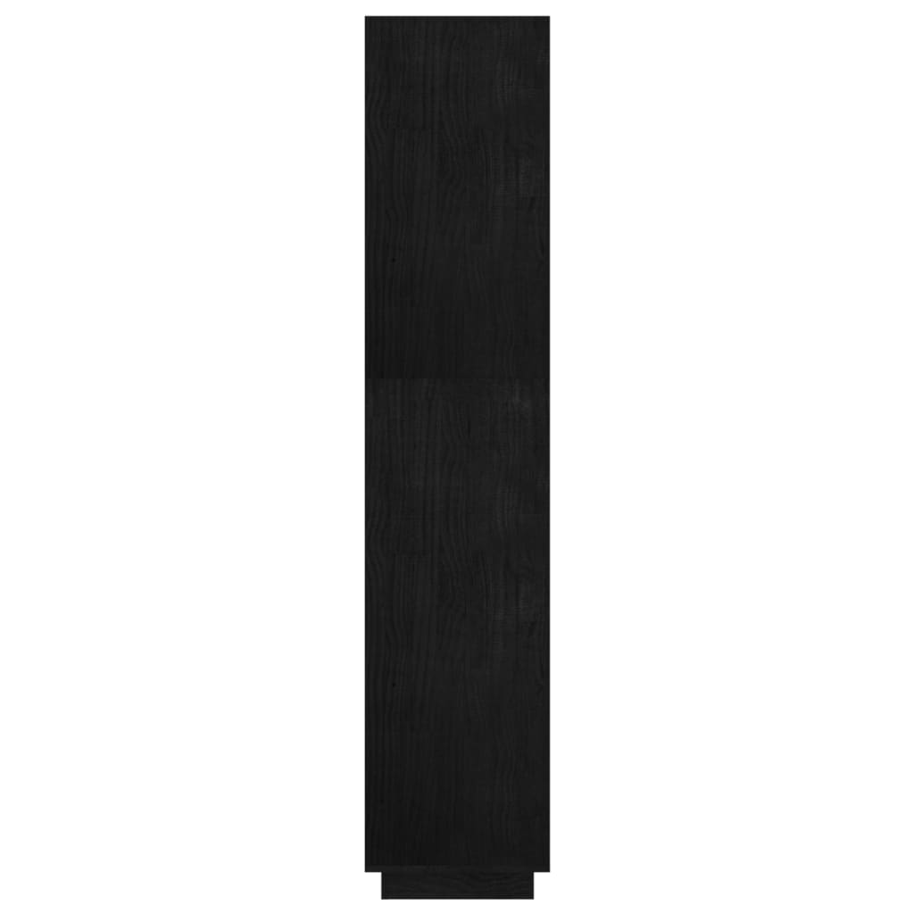 Bücherregal/Raumteiler Schwarz 80x35x167 cm Massivholz Kiefer