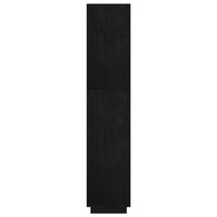 Thumbnail for Bücherregal/Raumteiler Schwarz 80x35x167 cm Massivholz Kiefer