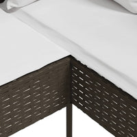 Thumbnail for Sofa in L-Form mit Kissen Poly Rattan Braun