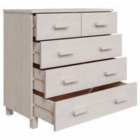 Thumbnail for Sideboard HAMAR Weiß 79x40x80 cm Massivholz Kiefer