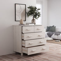 Thumbnail for Sideboard HAMAR Weiß 79x40x80 cm Massivholz Kiefer