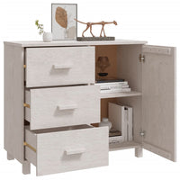 Thumbnail for Sideboard HAMAR Weiß 90x40x80 cm Massivholz Kiefer