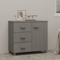Thumbnail for Sideboard HAMAR Hellgrau 90x40x80 cm Massivholz Kiefer