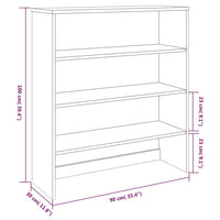 Thumbnail for Highboard-Oberteil HAMAR Honigbraun 90x30x100 cm Massivholz