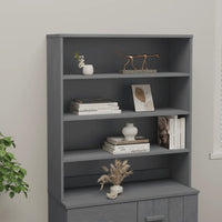 Thumbnail for Highboard-Oberteil HAMAR Dunkelgrau 90x30x100 cm Massivholz