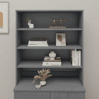 Thumbnail for Highboard-Oberteil HAMAR Dunkelgrau 90x30x100 cm Massivholz