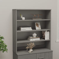 Thumbnail for Highboard-Oberteil HAMAR Hellgrau 90x30x100 cm Massivholz