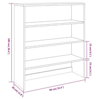 Thumbnail for Highboard-Oberteil HAMAR Hellgrau 90x30x100 cm Massivholz